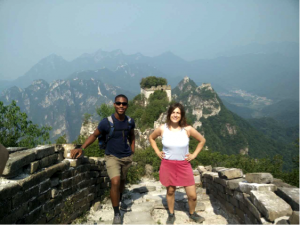 Toussaint and friend at the Great Wall of China